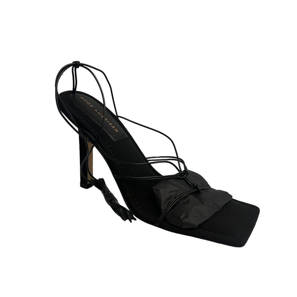 Good American Wm Size 9.5 Neoprene Cage Black Tie Lace Up Gladiator NEW GA330N-X - Picture 8 of 11